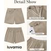 imageluvamia Dress Shorts for Women Trendy High Waisted Business Causal Summer Elastic Waist Trouser Shorts with PocketsOyster Gray