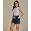 imageluvamia Jean Shorts for Women High Waisted Pull On Drawstring Elastic Waist Trendy Stretchy Denim Jorts Summer ShortsDarkness Blue