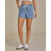 imageluvamia Jean Shorts for Women High Waisted Pull On Drawstring Elastic Waist Trendy Stretchy Denim Jorts Summer ShortsLakeside Blue