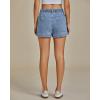 imageluvamia Jean Shorts for Women High Waisted Pull On Drawstring Elastic Waist Trendy Stretchy Denim Jorts Summer ShortsLakeside Blue