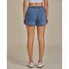 imageluvamia Jean Shorts for Women High Waisted Pull On Drawstring Elastic Waist Trendy Stretchy Denim Jorts Summer ShortsMedium Blue