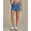 imageluvamia Jean Shorts for Women High Waisted Pull On Drawstring Elastic Waist Trendy Stretchy Denim Jorts Summer ShortsMedium Blue