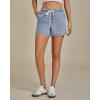 imageluvamia Jean Shorts for Women High Waisted Pull On Drawstring Elastic Waist Trendy Stretchy Denim Jorts Summer ShortsRoadknight Blue