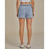 imageluvamia Jean Shorts for Women High Waisted Pull On Drawstring Elastic Waist Trendy Stretchy Denim Jorts Summer ShortsRoadknight Blue