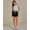 imageluvamia Jean Shorts for Women High Waisted Pull On Drawstring Elastic Waist Trendy Stretchy Denim Jorts Summer ShortsWashed Black