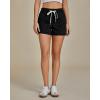 imageluvamia Jean Shorts for Women High Waisted Pull On Drawstring Elastic Waist Trendy Stretchy Denim Jorts Summer ShortsWashed Black