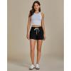 imageluvamia Jean Shorts for Women High Waisted Pull On Drawstring Elastic Waist Trendy Stretchy Denim Jorts Summer ShortsWashed Black