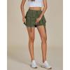 imageluvamia Skorts for Woman High Waisted Cargo Pocket Elastic Waist Fast Dry Casual Hiking Tennis Sports Skirts with ShortsArmy Green