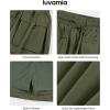 imageluvamia Skorts for Woman High Waisted Cargo Pocket Elastic Waist Fast Dry Casual Hiking Tennis Sports Skirts with ShortsArmy Green