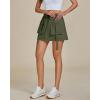 imageluvamia Skorts for Woman High Waisted Cargo Pocket Elastic Waist Fast Dry Casual Hiking Tennis Sports Skirts with ShortsArmy Green