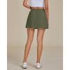 imageluvamia Skorts for Woman High Waisted Cargo Pocket Elastic Waist Fast Dry Casual Hiking Tennis Sports Skirts with ShortsArmy Green