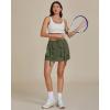 imageluvamia Skorts for Woman High Waisted Cargo Pocket Elastic Waist Fast Dry Casual Hiking Tennis Sports Skirts with ShortsArmy Green