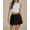 imageluvamia Skorts for Woman High Waisted Cargo Pocket Elastic Waist Fast Dry Casual Hiking Tennis Sports Skirts with ShortsBlack