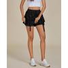 imageluvamia Skorts for Woman High Waisted Cargo Pocket Elastic Waist Fast Dry Casual Hiking Tennis Sports Skirts with ShortsBlack