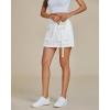 imageluvamia Skorts for Woman High Waisted Cargo Pocket Elastic Waist Fast Dry Casual Hiking Tennis Sports Skirts with ShortsCream White