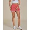 imageluvamia Skorts for Woman High Waisted Cargo Pocket Elastic Waist Fast Dry Casual Hiking Tennis Sports Skirts with ShortsDeep Sea Coral