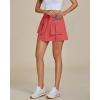 imageluvamia Skorts for Woman High Waisted Cargo Pocket Elastic Waist Fast Dry Casual Hiking Tennis Sports Skirts with ShortsDeep Sea Coral