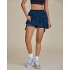 imageluvamia Skorts for Woman High Waisted Cargo Pocket Elastic Waist Fast Dry Casual Hiking Tennis Sports Skirts with ShortsMidnight Blue