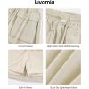 imageluvamia Skorts for Woman High Waisted Cargo Pocket Elastic Waist Fast Dry Casual Hiking Tennis Sports Skirts with ShortsTurtledove