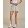 imageluvamia Skorts for Woman High Waisted Cargo Pocket Elastic Waist Fast Dry Casual Hiking Tennis Sports Skirts with ShortsTurtledove