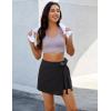 imageluvamia Skorts for Woman Trendy High Waisted Wrap Elastic Waist Pocket Fast Dry Hiking Tennis Golf Gym Skirt with ShortsBlack