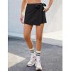 imageluvamia Skorts for Woman Trendy High Waisted Wrap Elastic Waist Pocket Fast Dry Hiking Tennis Golf Gym Skirt with ShortsBlack
