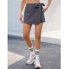 imageluvamia Skorts for Woman Trendy High Waisted Wrap Elastic Waist Pocket Fast Dry Hiking Tennis Golf Gym Skirt with ShortsDark Gray
