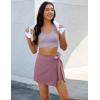 imageluvamia Skorts for Woman Trendy High Waisted Wrap Elastic Waist Pocket Fast Dry Hiking Tennis Golf Gym Skirt with ShortsDusty Orchid