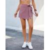 imageluvamia Skorts for Woman Trendy High Waisted Wrap Elastic Waist Pocket Fast Dry Hiking Tennis Golf Gym Skirt with ShortsDusty Orchid