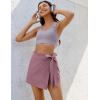 imageluvamia Skorts for Woman Trendy High Waisted Wrap Elastic Waist Pocket Fast Dry Hiking Tennis Golf Gym Skirt with ShortsDusty Orchid