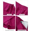 imageluvamia Skorts for Woman Trendy High Waisted Wrap Elastic Waist Pocket Fast Dry Hiking Tennis Golf Gym Skirt with ShortsFuchsia