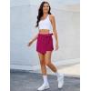 imageluvamia Skorts for Woman Trendy High Waisted Wrap Elastic Waist Pocket Fast Dry Hiking Tennis Golf Gym Skirt with ShortsFuchsia