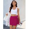 imageluvamia Skorts for Woman Trendy High Waisted Wrap Elastic Waist Pocket Fast Dry Hiking Tennis Golf Gym Skirt with ShortsFuchsia