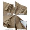 imageluvamia Skorts for Woman Trendy High Waisted Wrap Elastic Waist Pocket Fast Dry Hiking Tennis Golf Gym Skirt with ShortsKhaki