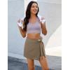 imageluvamia Skorts for Woman Trendy High Waisted Wrap Elastic Waist Pocket Fast Dry Hiking Tennis Golf Gym Skirt with ShortsKhaki