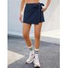 imageluvamia Skorts for Woman Trendy High Waisted Wrap Elastic Waist Pocket Fast Dry Hiking Tennis Golf Gym Skirt with ShortsNavy Blue
