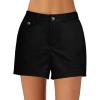 imageluvamia Dress Shorts for Women Trendy High Waisted Business Causal Summer Elastic Waist Trouser Shorts with PocketsBlack