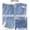 imageluvamia Barrel Jeans Women Trendy High Waisted Pull On Drawstring Elastic Waist Stretchy Denim Pants with Utility PocketLakeside Blue