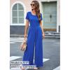 imageluvamia Jumpsuits for Women Causal Wide Leg Overall Jumpsuit Baggy Loose Short Sleeves Onesie Jumpers Comfy StretchyRoyal Blue