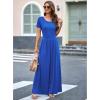 imageluvamia Jumpsuits for Women Causal Wide Leg Overall Jumpsuit Baggy Loose Short Sleeves Onesie Jumpers Comfy StretchyRoyal Blue