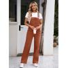 imageluvamia Overalls Women Loose Fit Denim Bib Baggy Overall Jumpsuit Straight Wide Leg Stretchy Jean Pants FashionBrick Red