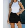 imageluvamia Skorts Skirts for Women Denim Mini Skirt Side Slit with High Waisted Jean Shorts StretchyTrue Black
