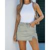 imageluvamia Skorts Skirts for Women Denim Mini Skirt Side Slit with High Waisted Jean Shorts StretchyVintage Light Blue