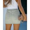 imageluvamia Skorts Skirts for Women Denim Mini Skirt Side Slit with High Waisted Jean Shorts StretchyVintage Light Blue