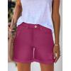 imageluvamia Womens Casual Ripped Denim Shorts High Rise Distressed Rolled Hem Jeans ShortsA Magenta Haze