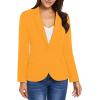 imageluvamia Womens Long Sleeve Formal Notch Lapel Button Down Blazer Pockets JacketRadiant Yellow