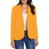 imageluvamia Womens Long Sleeve Formal Notch Lapel Button Down Blazer Pockets JacketRadiant Yellow
