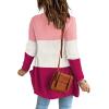 imageluvamia Womens Long Sleeve Open Front Buttons Cable Knit Pocket Sweater CardiganB Pinkish Block