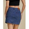 imageluvamia Jean Skirts for Women Denim High Waisted Stretchy Denim Skirt with Slit Trendy Casual Slim Fit Short SkirtsClassic Blue