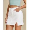 imageluvamia Jean Skirts for Women Denim High Waisted Stretchy Denim Skirt with Slit Trendy Casual Slim Fit Short SkirtsCream White